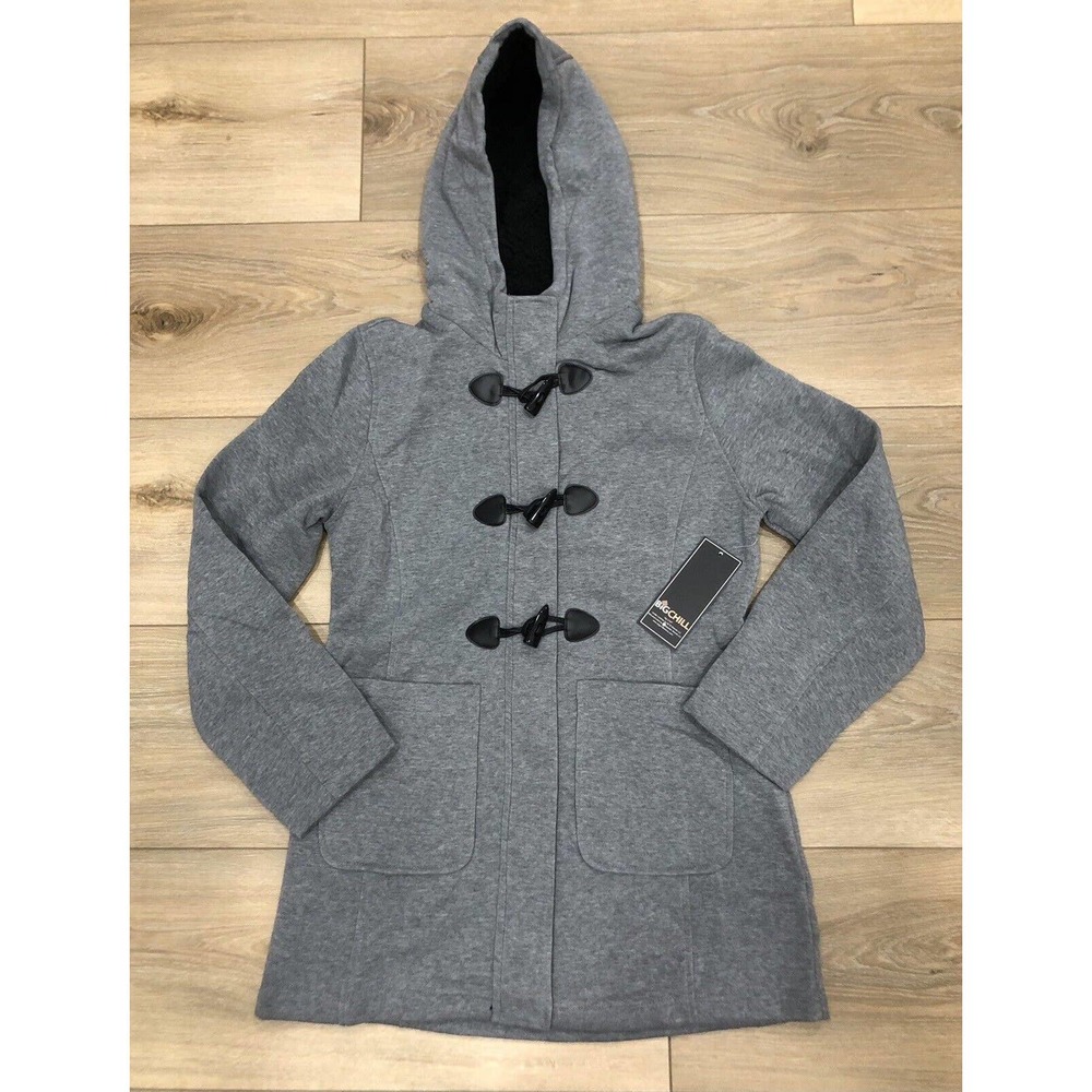 Big Chill Girls grey coat jacket Large zip up buttons R5